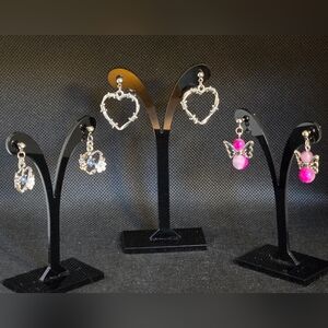 Silver-tone earring 3 pair Lot